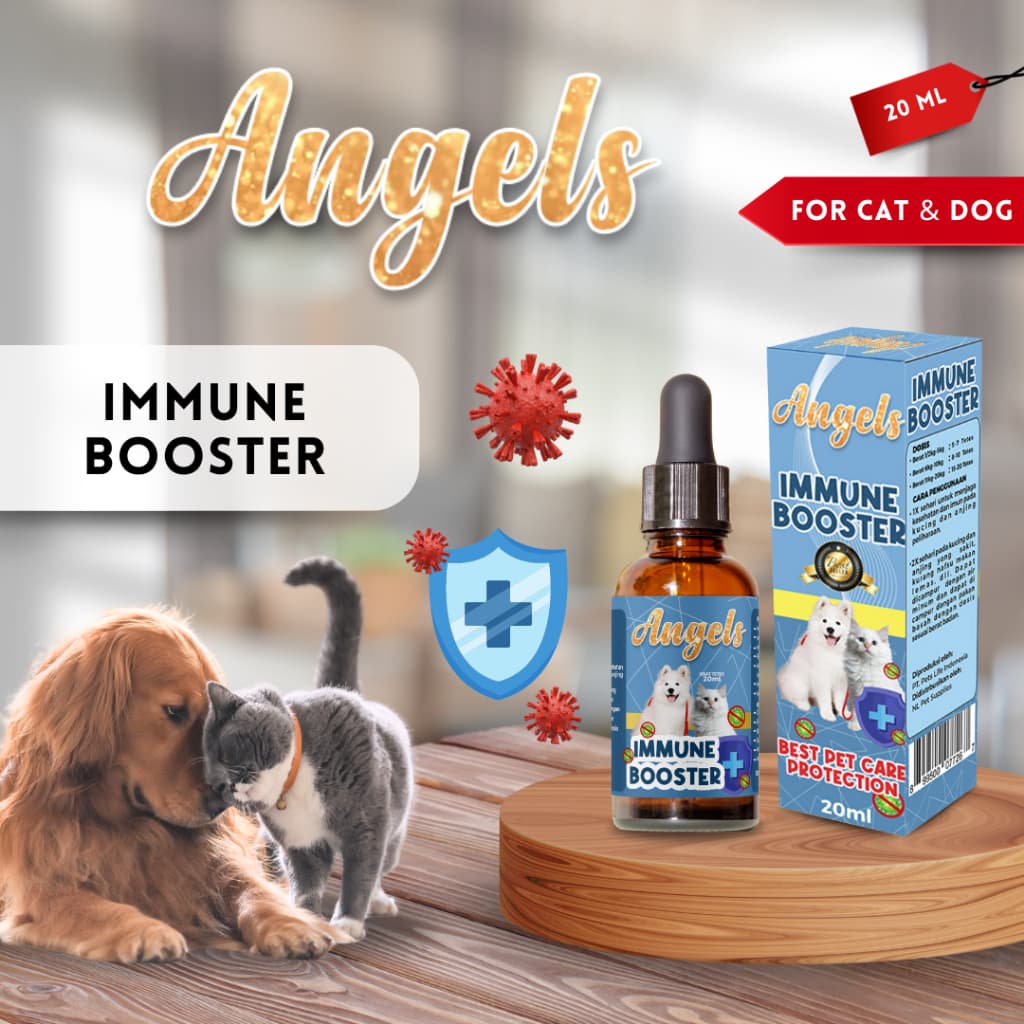 Angels IMMUNE BOOSTER 20ML - Vitamin Peningkat Imunitas Kucing dan Anjing For Pets Cat Dog Hewan - gambar 1