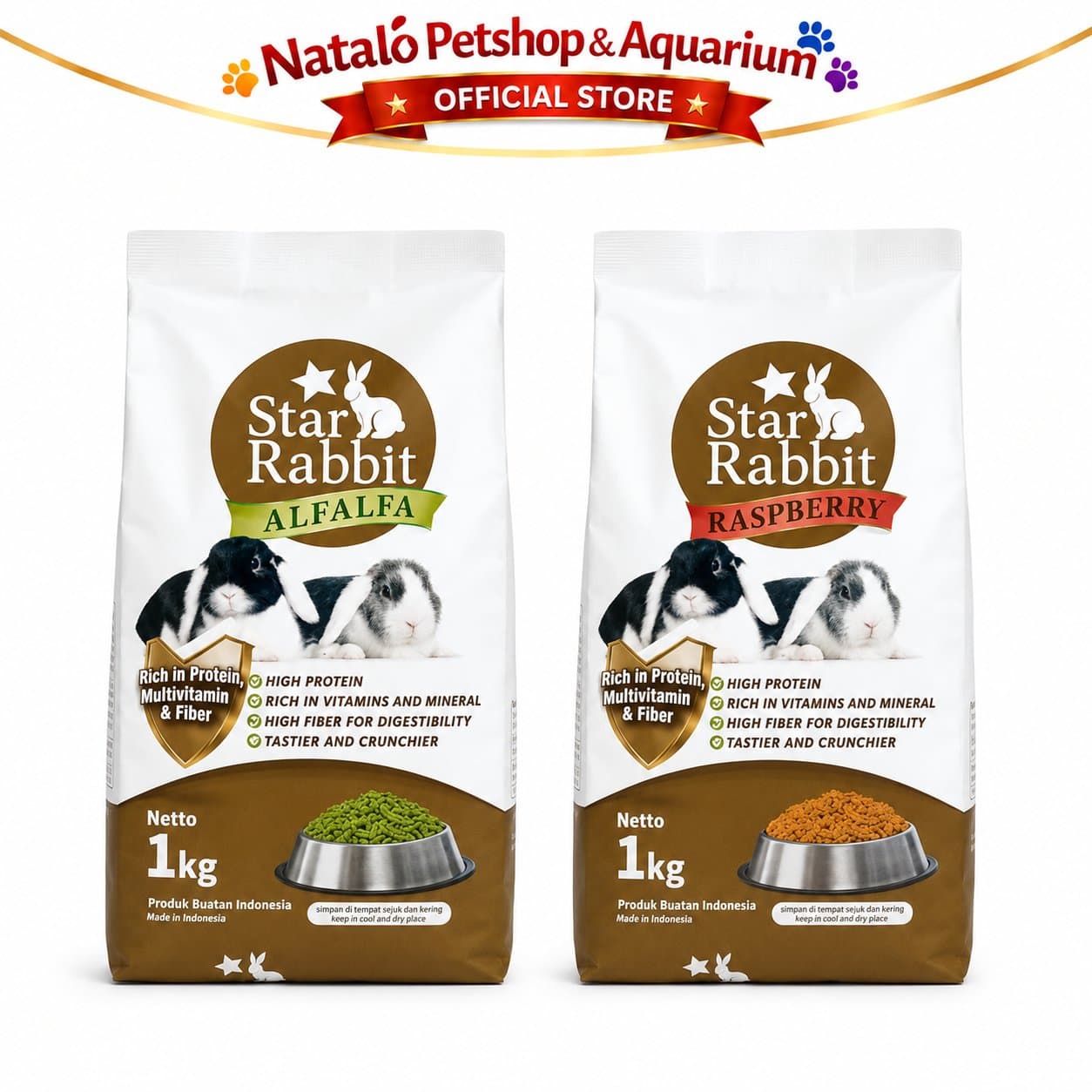 Star Rabbit 1KG - Pelet Bunny Makanan Kelinci Alfafa- Raspberry 1 KG - gambar 6