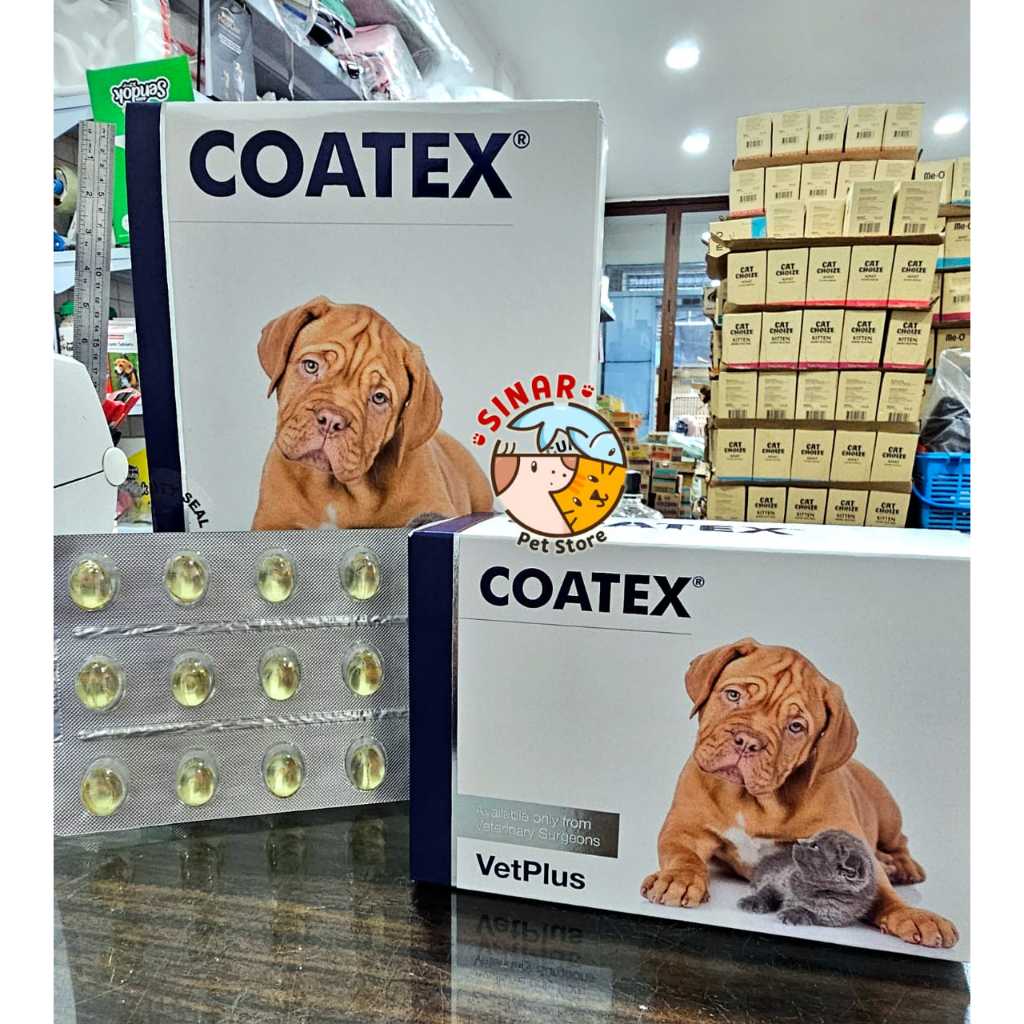 Coatex VetPlus harga per SATU Butir / Kapsul / Tablet  - Vitamin Kulit & Bulu Hewan - Kucing Anjing - Cat Dog Supplement for Coat & Fur / Melebatkan rambut / Memperbaiki rontok