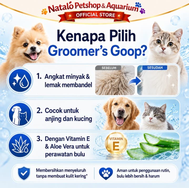 Groomer's Goop Degreaser 14oz (396ml) 423GR Conditioner Masker Bulu Rambut Hewan Peliharaan Kucing Anjing anti Kusut Pelembut Gimbal for Pet Cat Doog Grooming Groomers 14 oz - gambar 2