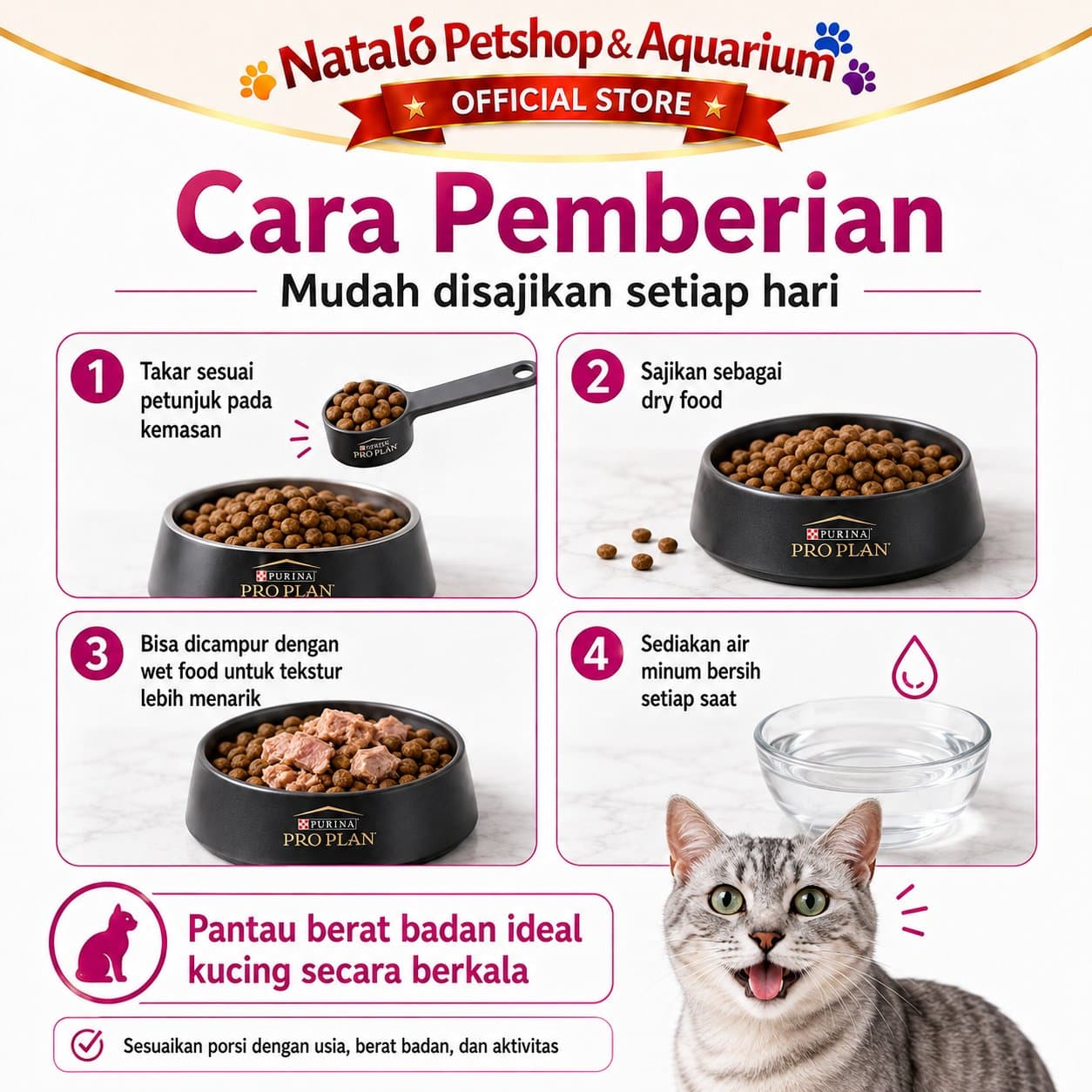 PRO PLAN Sensitive Skin & Stomach 1.5KG - Makanan Kucing Dewasa untuk Kulit dan Pencernaan Sensitif 1.5KG PROPLAN - gambar 3