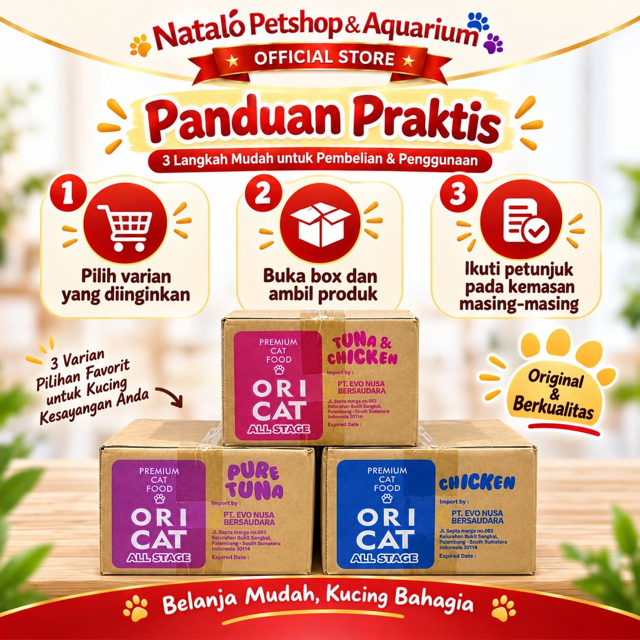 ORICAT Pouch Wet Cat food 1 BOX isi (24pcs x 80gr) All Life Stages - Makanan Basah Saset ORI CAT untuk Kucing Semua Tahap Usia - gambar 3