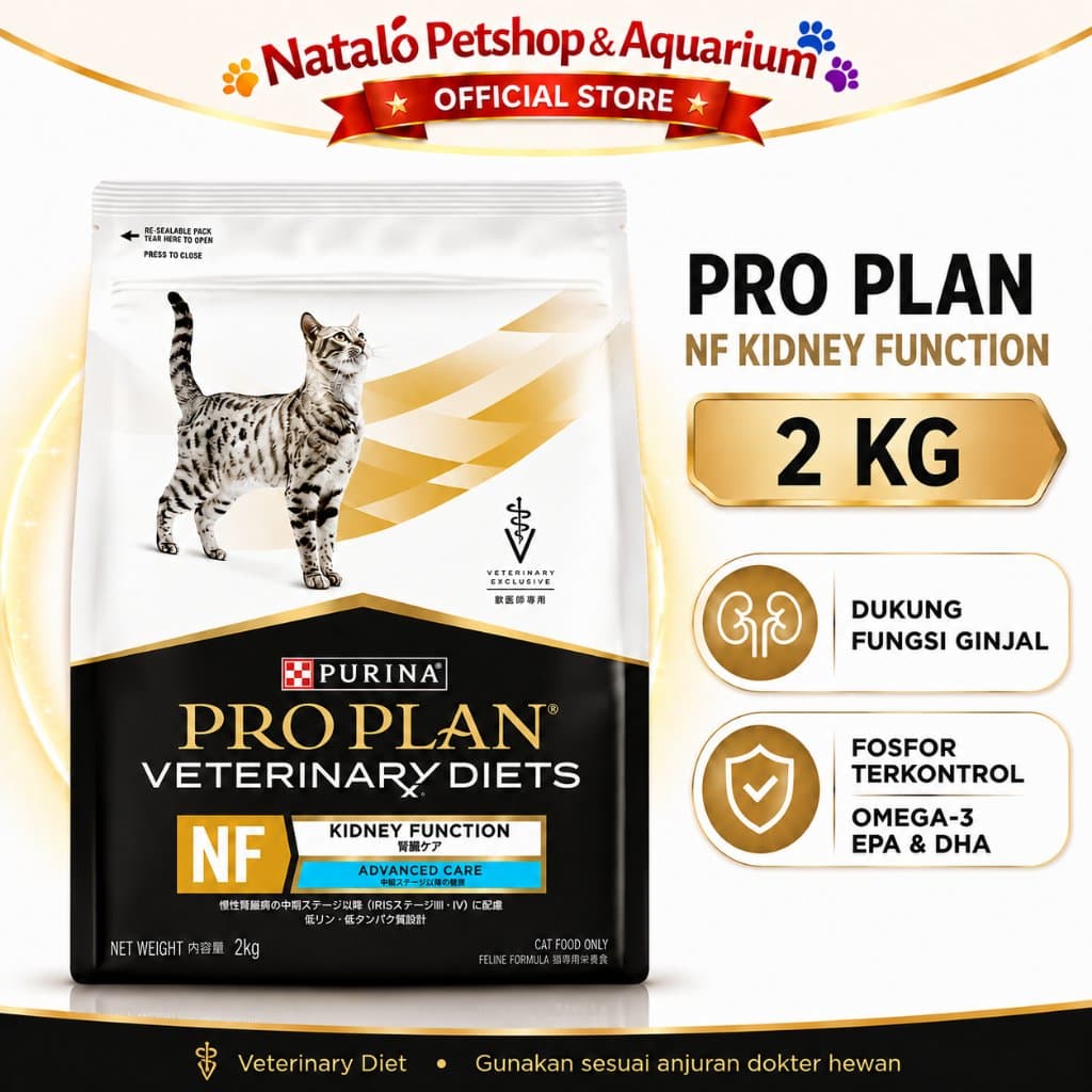 Pro Plan NF Kidney Function 2KG Advance Care Veterinary Diets Dry Cat Food 2KG - Renal Special Makanan Kucing Kering untuk Ginjal 2 KG ProPlan Purina - gambar 1