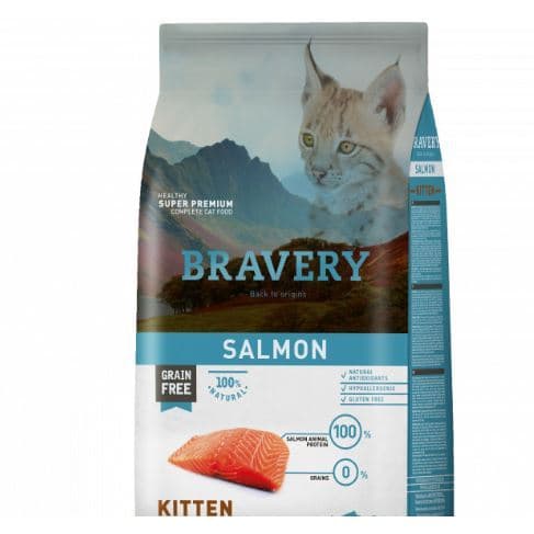 Bravery Kitten Salmon 400GR Dry Cat Food Makanan Kering Anak Kucing Super Premium Pakan Pelet - gambar 2