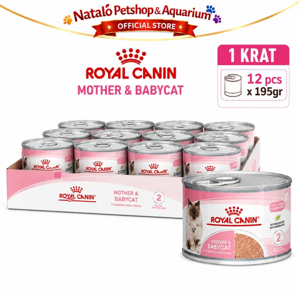 Royal Canin Mother & Babycat 195GR 1 Krat isi 12PCS Wet Baby Cat Food - Makanan Basah Ibu dan Anak Kucing - gambar 7