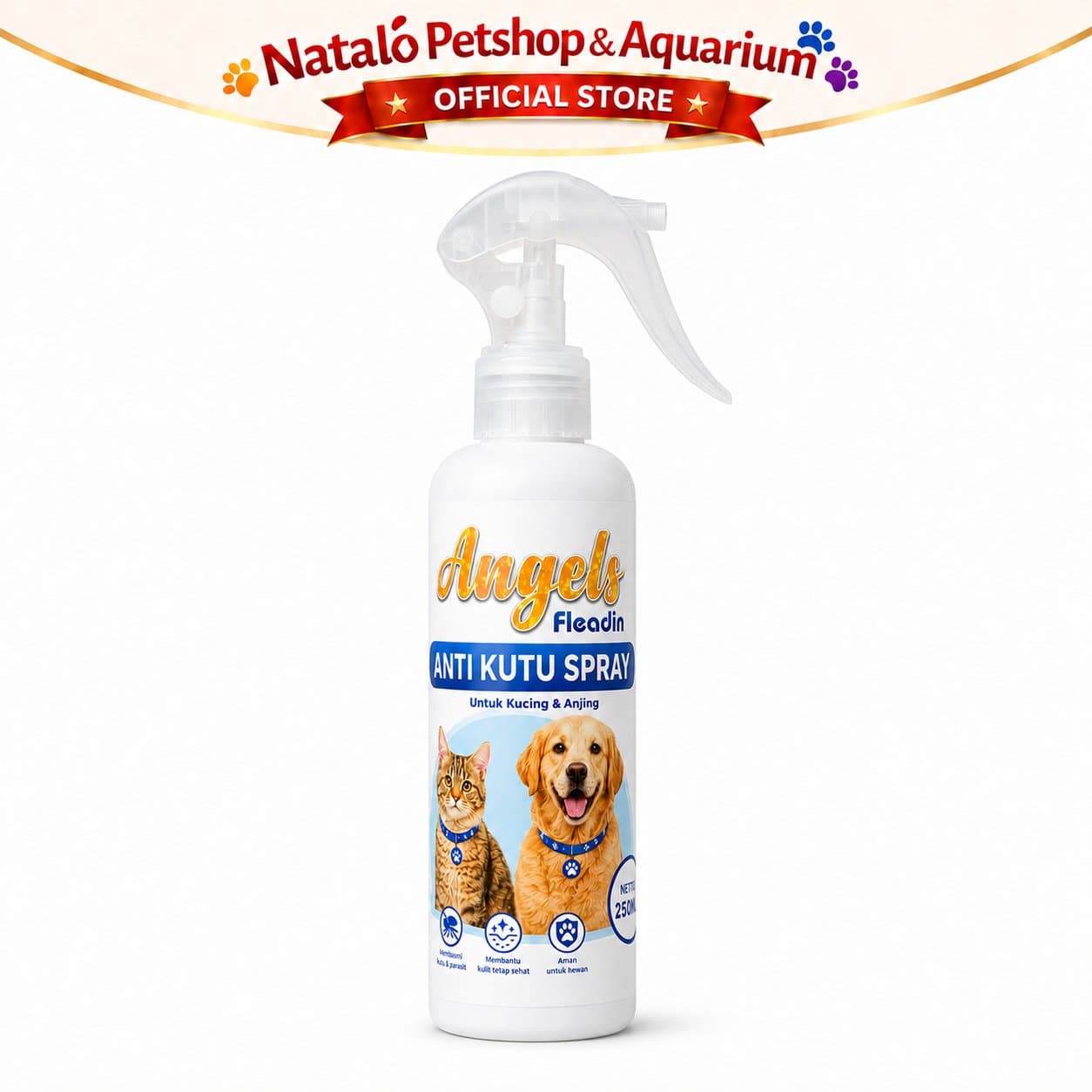 Angels FLEADIN SPRAY 250ML Obat Kutu Semprot Hewan Kucing Anjing Hewan Peliharaan for Pet Cat Dog Flea Tick - gambar 6