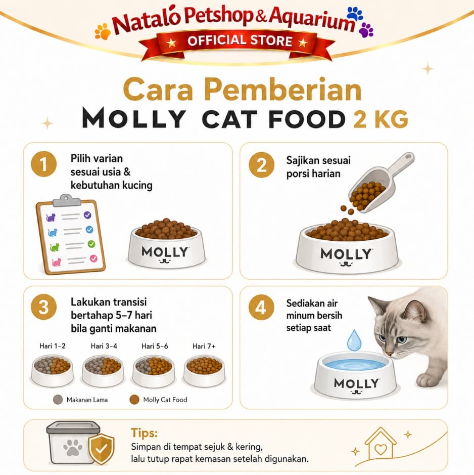 Molly Cat Food 2KG Super Premium Dry Food - Makanan Kucing Kering 2 KG Adult Kitten Chicken Salmon Lamb Urinary Mother Baby Hairball Indoor Sensitive Digestion - gambar 3
