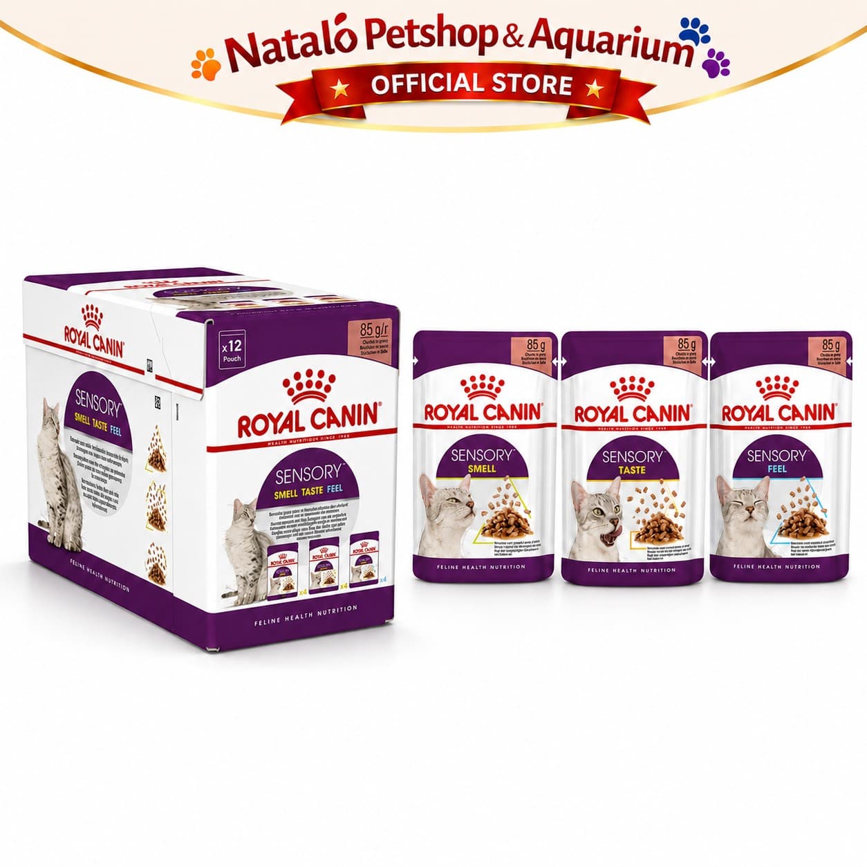 Royal Canin Sensory Feel - Taste - Smell Pouch Wet Food 1 BOX isi (12pcs X 85gr) - Makanan Basah Saset Kucing - gambar 8