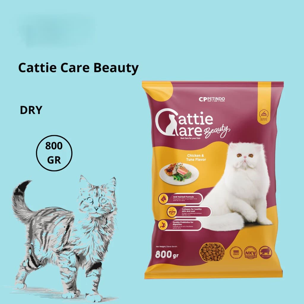 Cattie Care Beauty All Life Stages 800 Gr - Makanan Kering Kucing Semua Umur 800GR - gambar 1