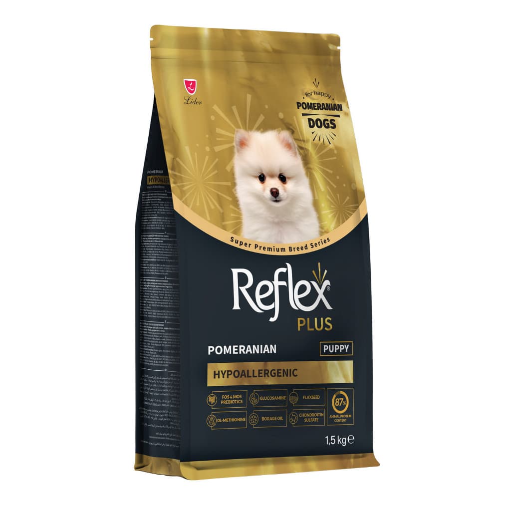 Reflex Plus Puppy Pomeranian Hypoallergenic - Makanan Anjing Super Premium Breed Series 1.5KG - gambar 1