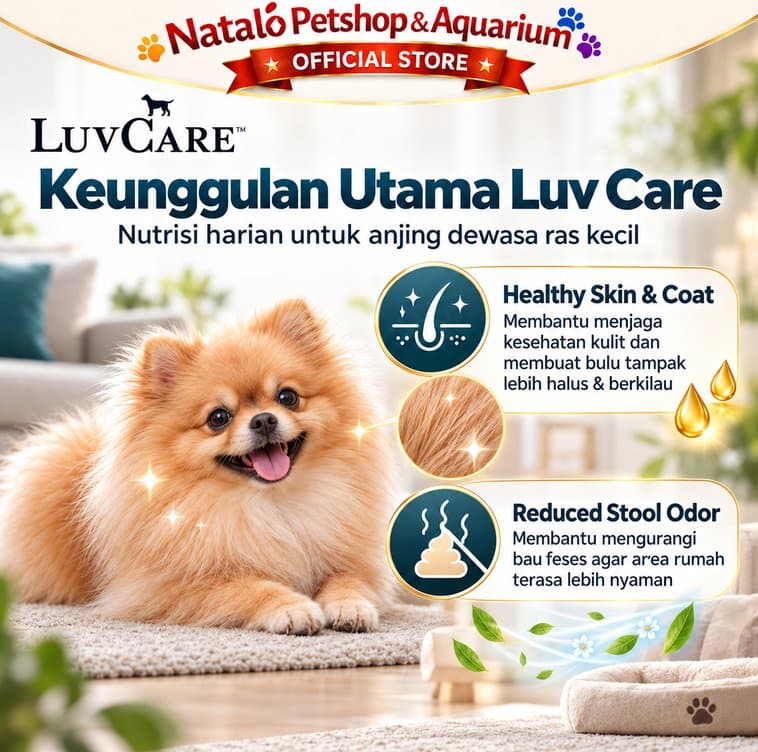 Luv Care Small Breed Adult Beef 9KG Dog Food Makanan Anjing Dewasa Ras Kecil Dry Food - gambar 2
