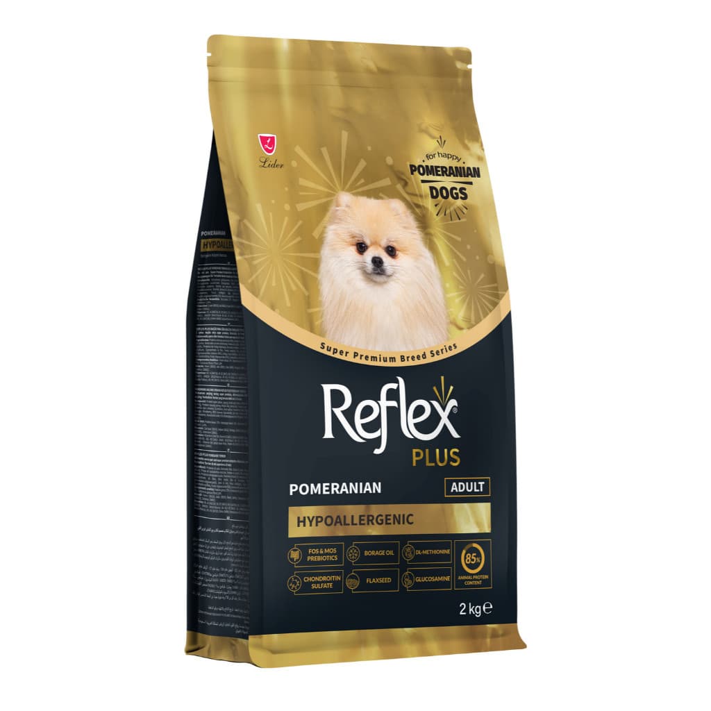 Reflex Plus Adult Pomeranian Hypoallergenic - Makanan Anjing Super Premium Breed 2KG - gambar 1