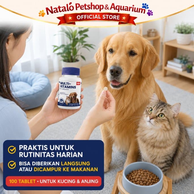 MAJES Multi-Vitamins isi 100 Tablets / Multivitamin Pet Supplements - Vitamin Kucing dan Anjing - gambar 2