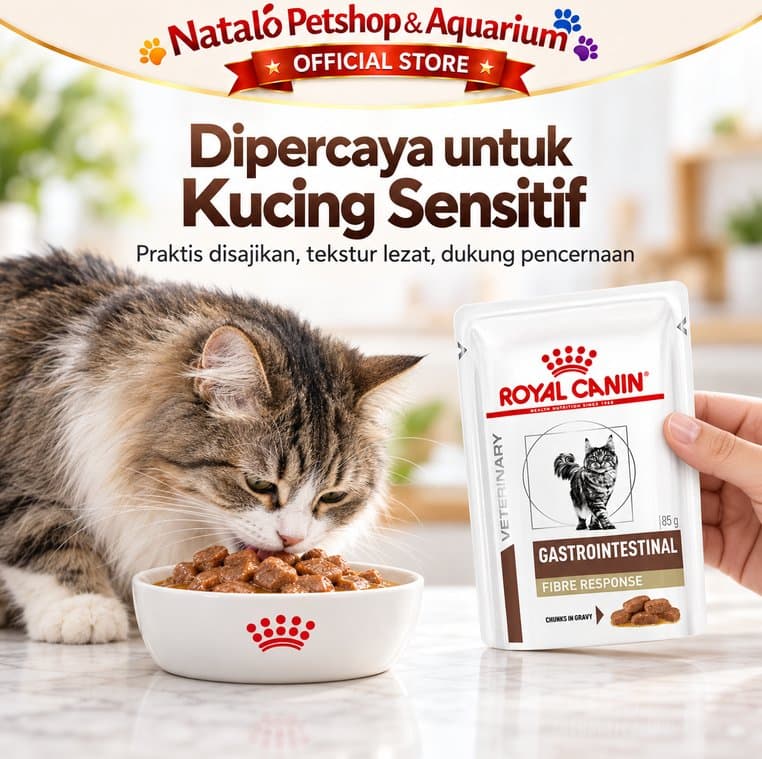 Royal Canin Gastrointestinal Fibre Response 85gr Wet Cat Food Veterinary Makanan Kucing Konstipasi Chunks in Gravy - gambar 5