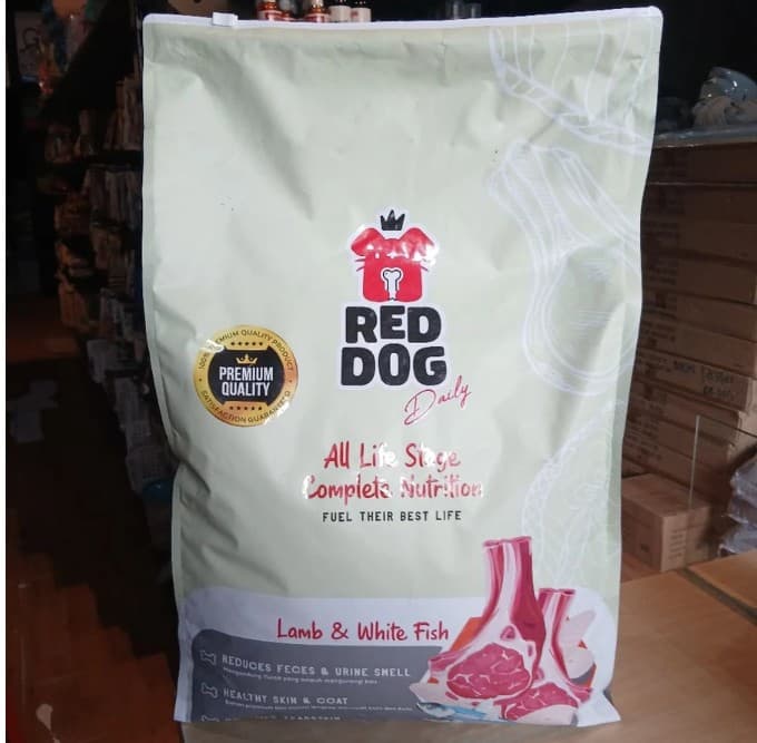 Red Dog 7KG Lamb & White Fish All Life Stages Complete Nutrition Dry Food Reddog 7 KG All Life Stages and Breed Small Medium Large Puppy Adult Segala Usia dan Ras - gambar 8