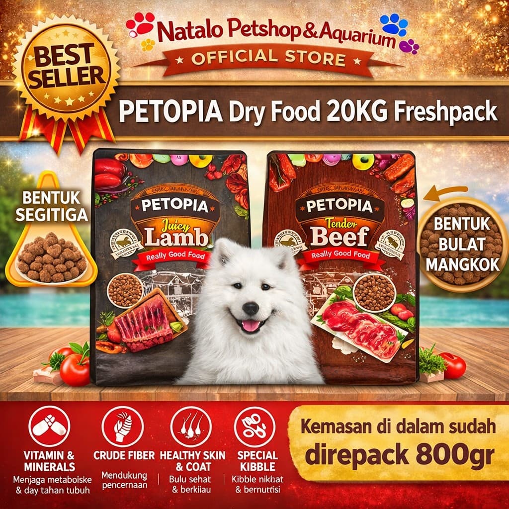 PETOPIA Dry Dog Food Lamb / Beef 20KG All Life Stages - Makanan Kering Anjing Semua Umur 20 KG - gambar 1