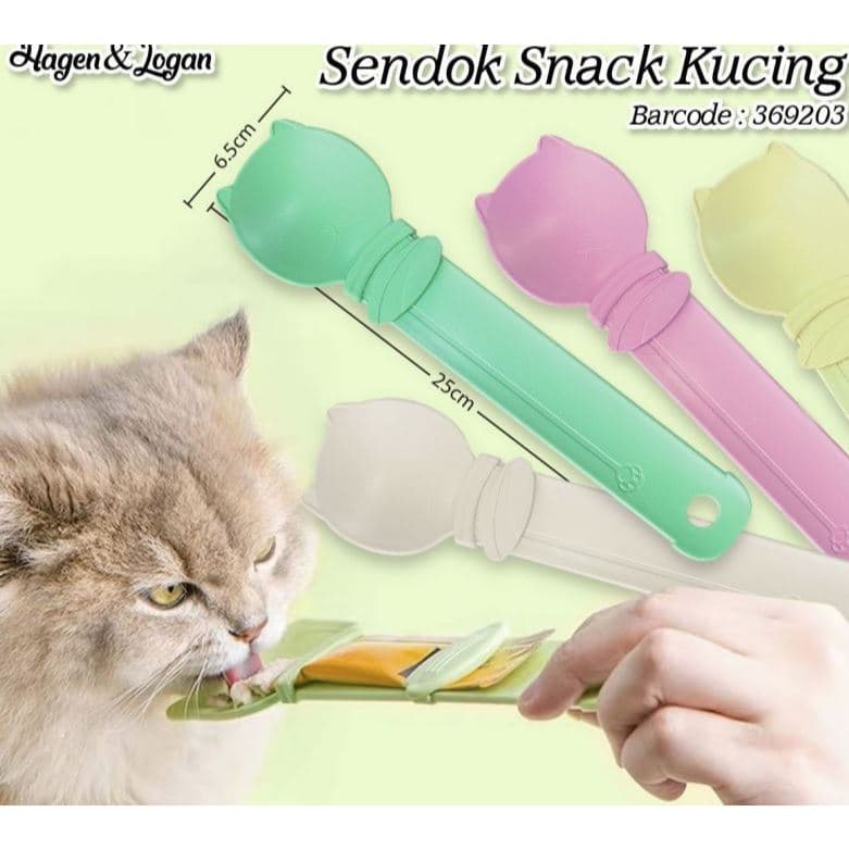 Sendok Snack Makanan Kucing Anjing Multi Fungsi / Pet Wet Treat Spoon / Alat Makan Cat Dog Feeding Kit Creamy Spoon - gambar 1