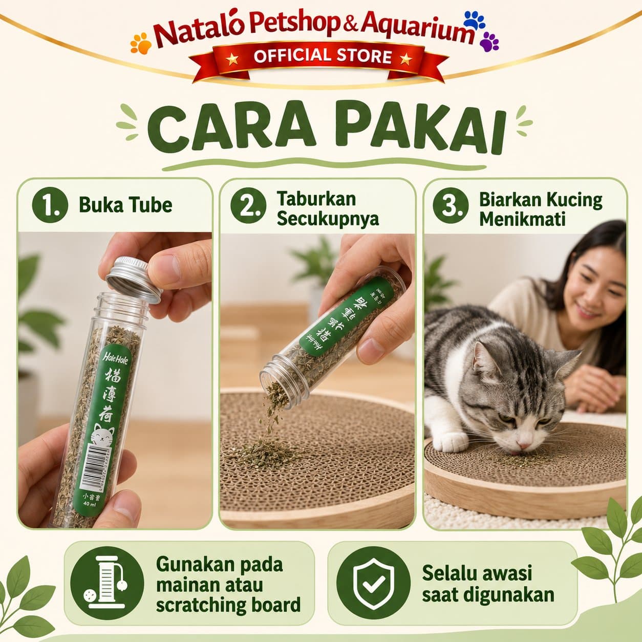 Daun Catnip 40ML Kucing Cat Kitten Tube Cat Nip Penenang Anti Stress Catnip tube / tabung /Cat Nip Kucing - gambar 3