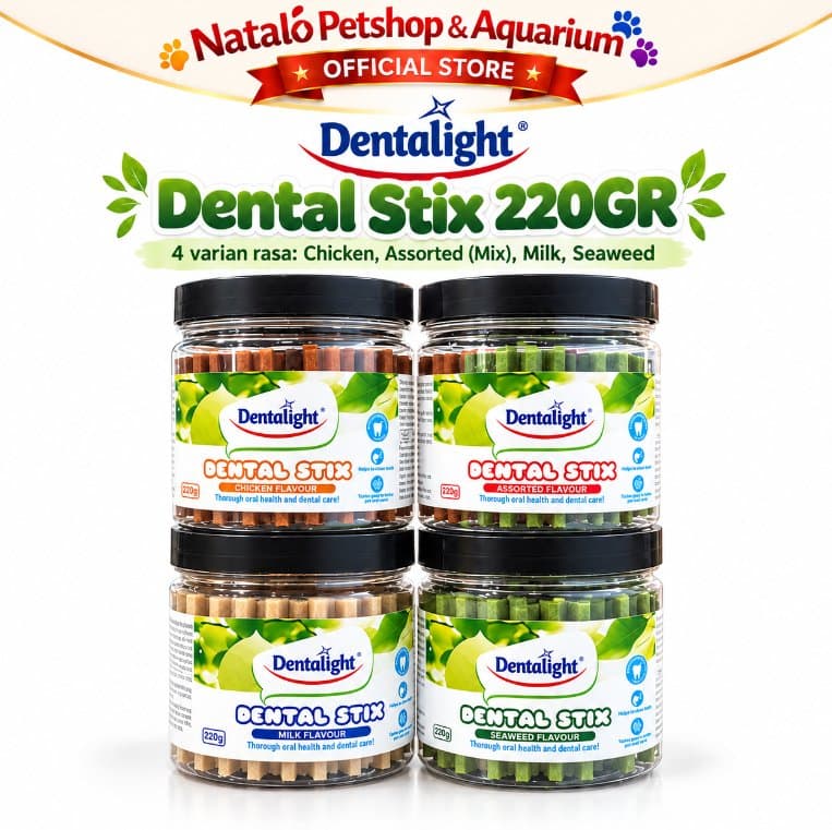 Dentalight Dental Stix 220gr Snack Anjing Dental Chew Stick Pembersih Gigi Pengurang Bau Mulut Treats Anjing - gambar 6