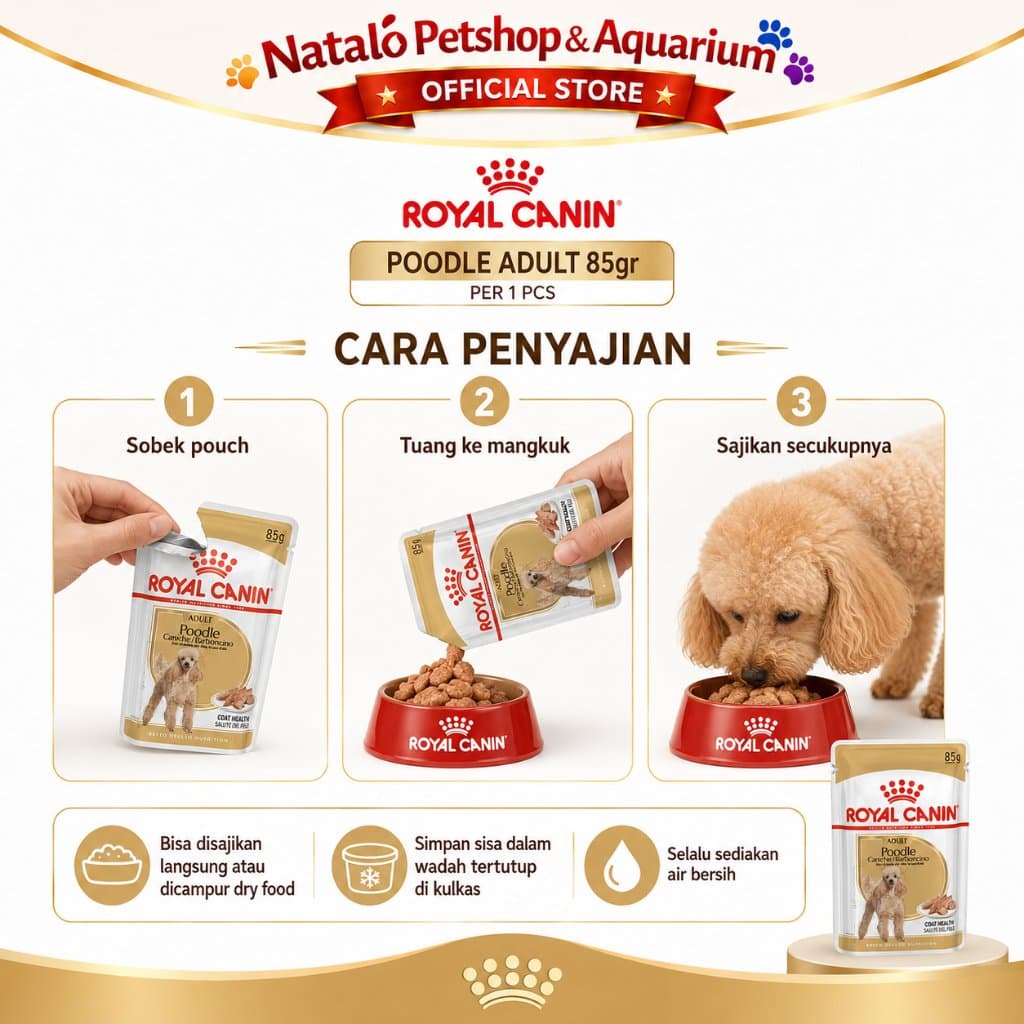 Royal Canin Adult Poodle Pouch Dog Wet Food 85GR - Makanan Basah Saset Anjing Ras Pudel 85 GR - gambar 3