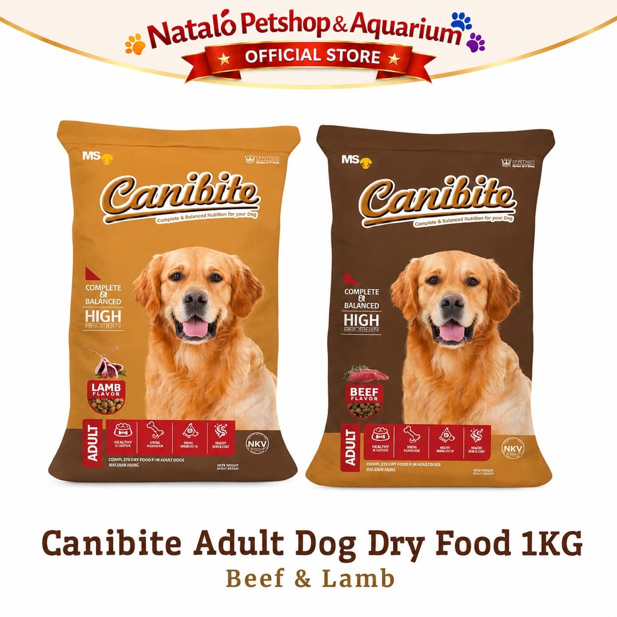 Canibite Adult Dry Dog Food Beef / Lamb 1KG - Makanan Kering Anjing Dewasa 1 KG - gambar 6