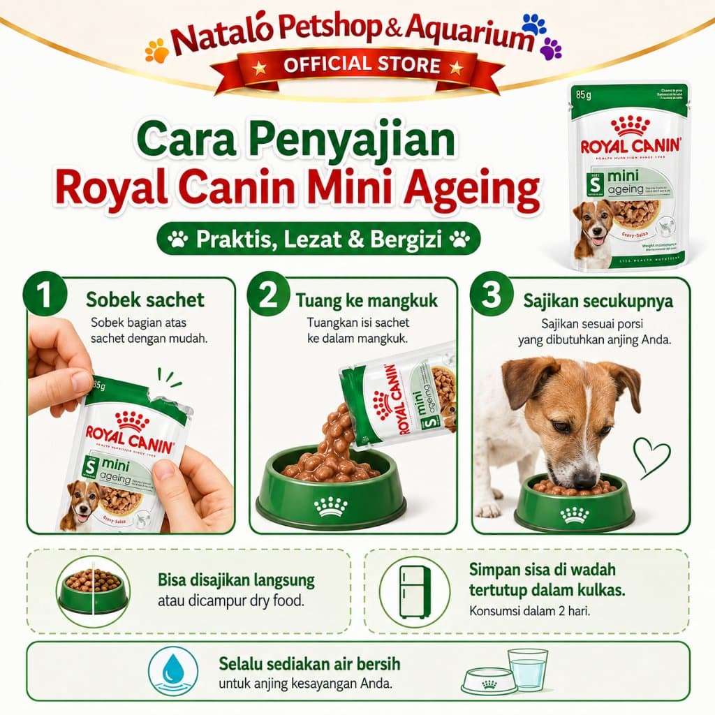 Royal Canin Mini Ageing 8+ Pouch Senior Wet Food 1 BOX isi (12pcs X 85gr) - Makanan Basah Saset untuk Anjing Tua - gambar 3