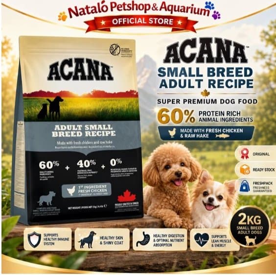 Acana Small Breed Adult Grain Free 2KG Dry Dog Food - Makanan Kering Anjing Dewasa Ras Kecil Tinggi Protein - High Protein Mini Super Premium 2 KG