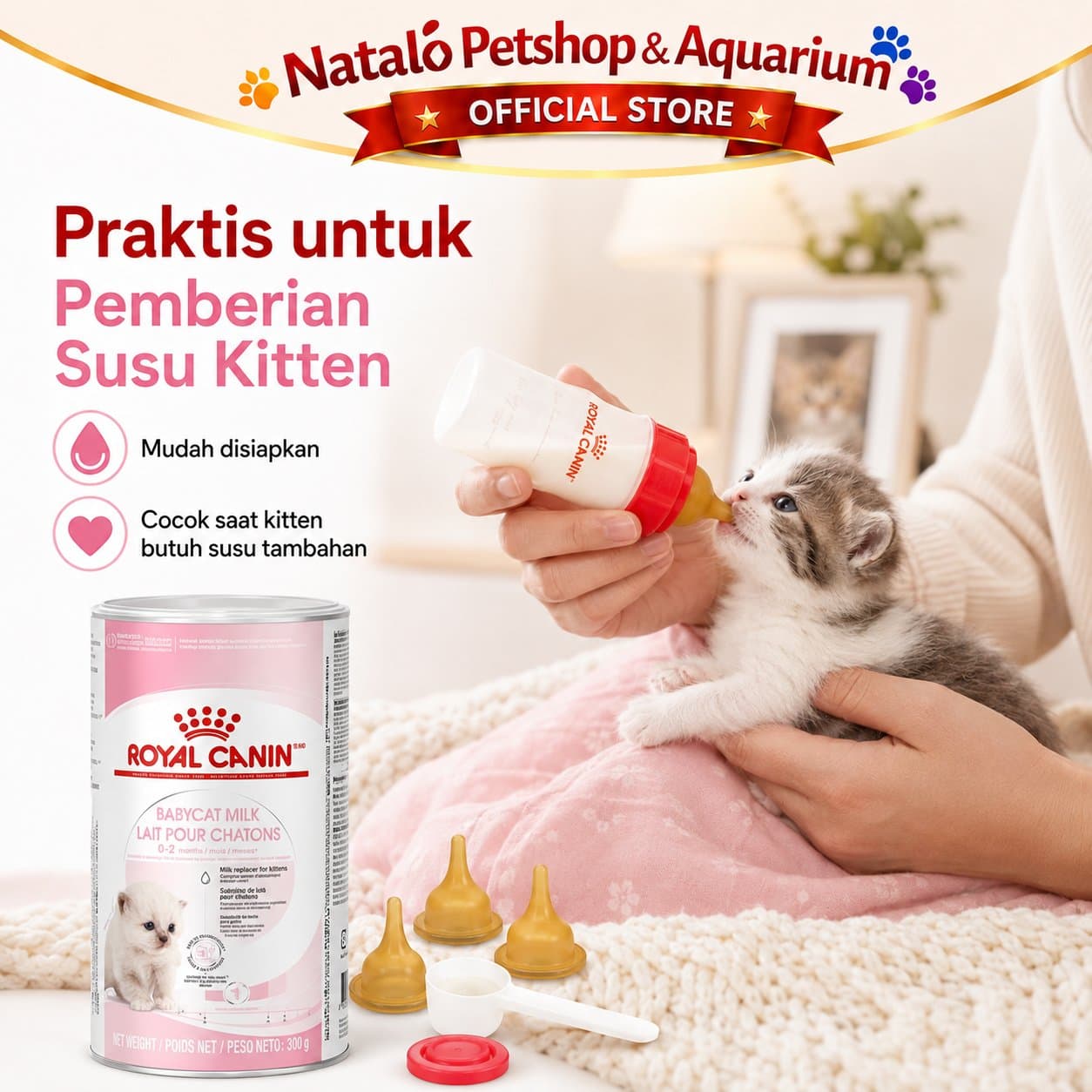 Royal Canin Babycat Milk 300GR Include Dot Susu - Susu Anak dan Ibu Kucing Menyusui - Baby Cat 300 GR - gambar 6