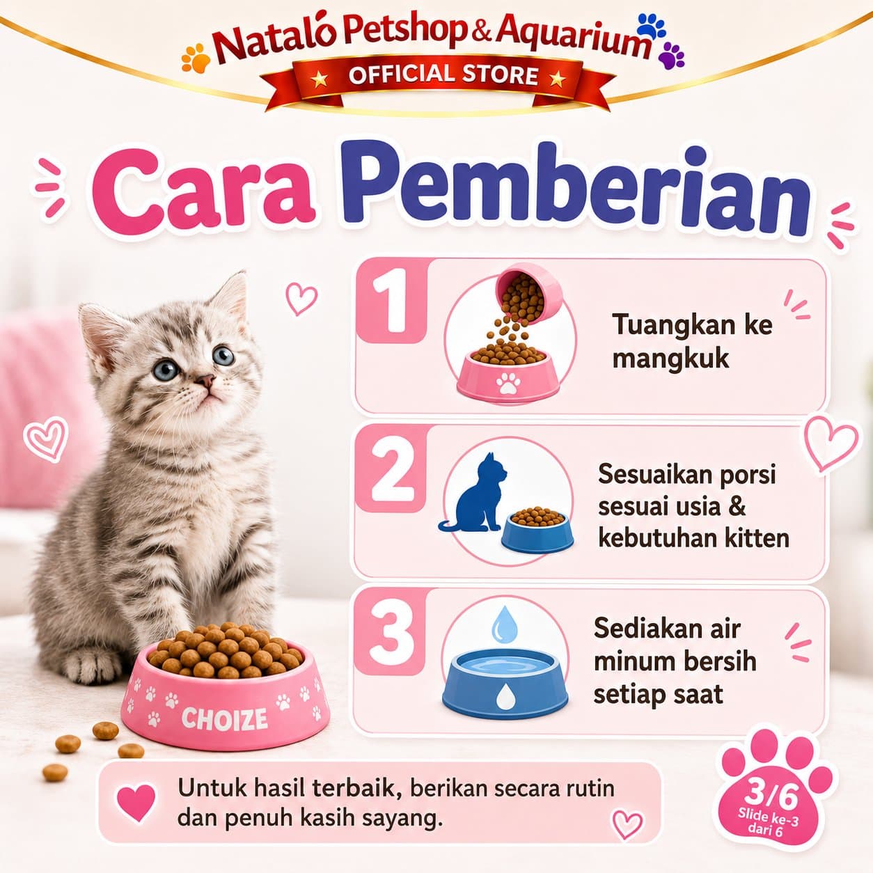 Cat Choize Kitten Tuna / Salmon with Milk 1KG Dry Cat Food - Makanan Kering Anak Kucing 1 KG - gambar 3