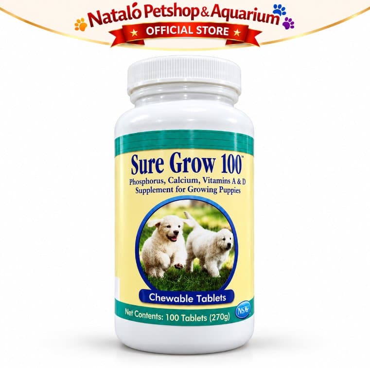 Sure Grow 100 Tablet Vitamin Anjing Puppy Calcium Kalsium Fosfor Vitamin A D Suplemen Pertumbuhan Tulang & Gigi - gambar 6
