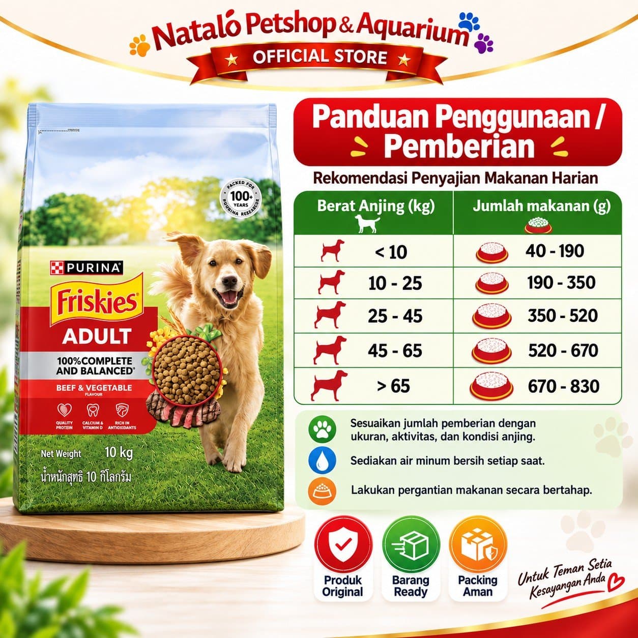 Friskies Beef & Vegetable 10KG Adult Dry Dog Food - Makanan Kering Anjing Dewasa Rasa Sapi & Sayur 10KG - gambar 3