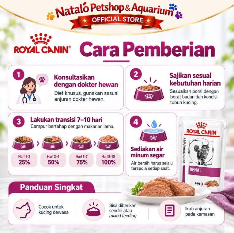 Royal Canin Renal Loaf 85gr Wet Cat Food Makanan Basah Kucing Dewasa Kidney Care Veterinary Diet - gambar 3