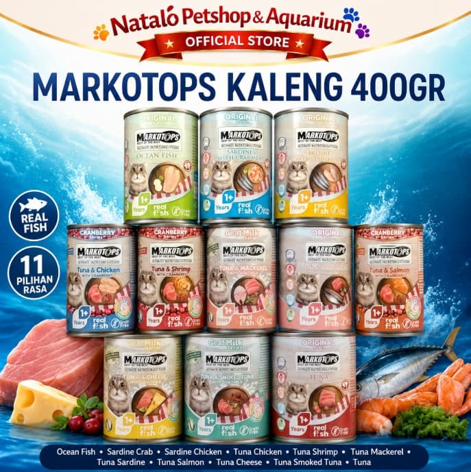 Markotops 400Gr Cat Food All Stages / Segala Umur / Makanan Kaleng Basah Kucing - gambar 1