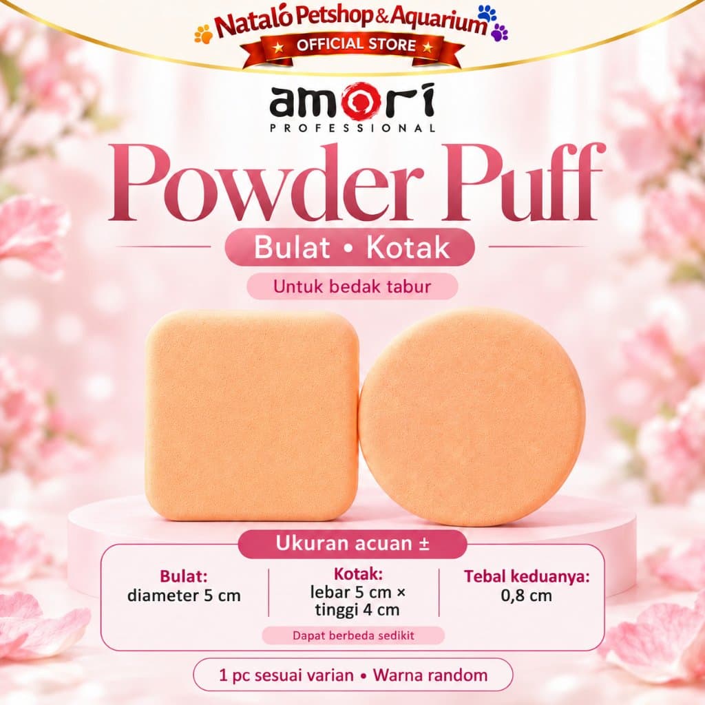 AMORI Puff Makeup Spons Bedak - Powder Puff, Air Cushion Puff, Mini Puff & Sponge Foundation - gambar 6