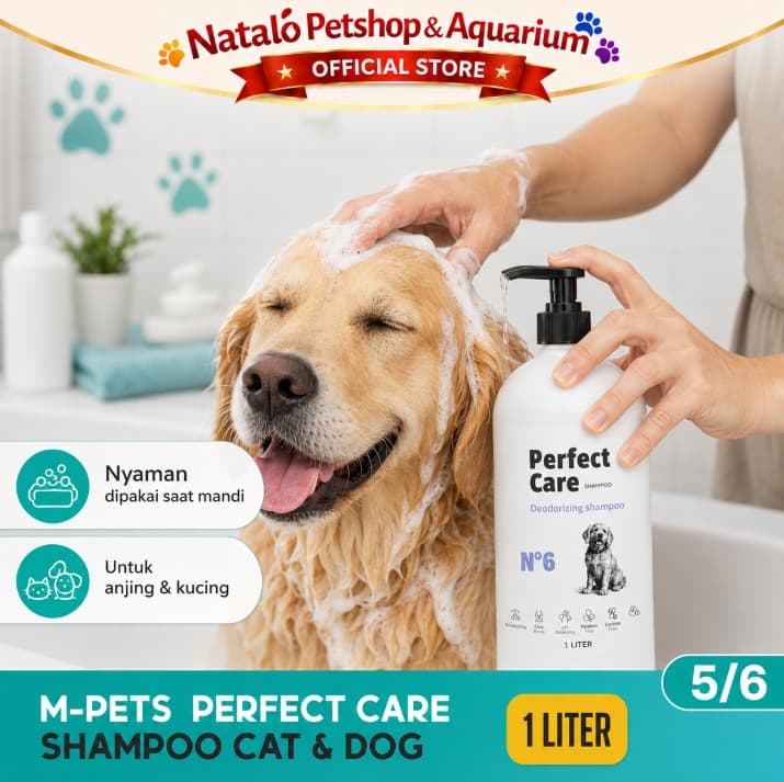 Perfect Care Dog Shampoo 1LT By M-Pets / Sampo Sabun 1 Liter / LT untuk Anjing / Frequest Use Long Shorthair Deodorizing Deshedding Antiseptic Antifungal 2in1 5in1 Rontok Jamur Wangi - gambar 5