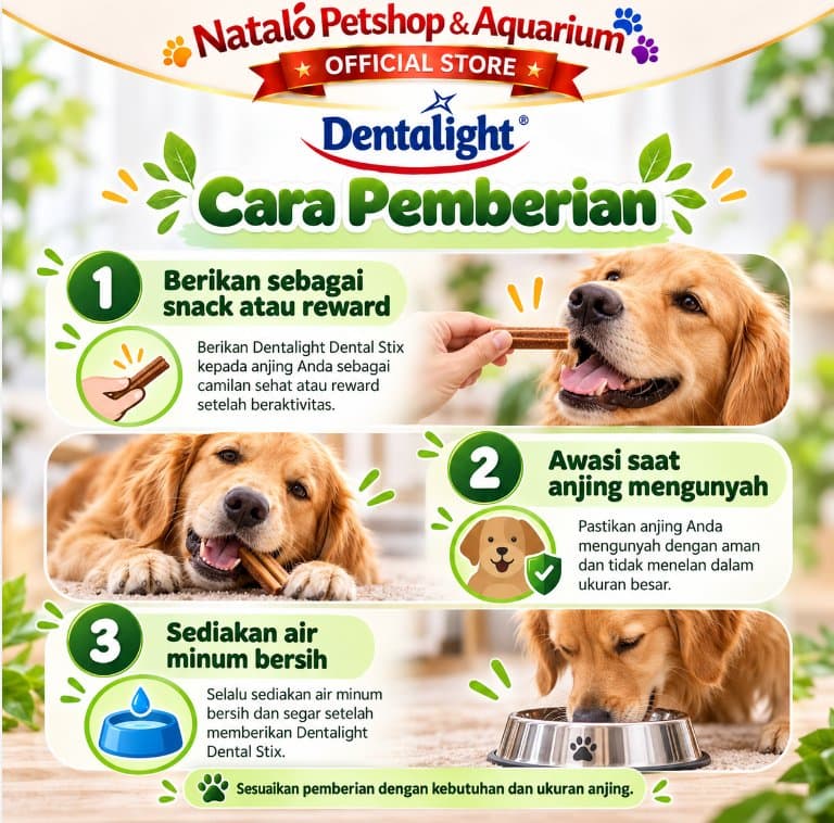 Dentalight Dental Stix 220gr Snack Anjing Dental Chew Stick Pembersih Gigi Pengurang Bau Mulut Treats Anjing - gambar 3