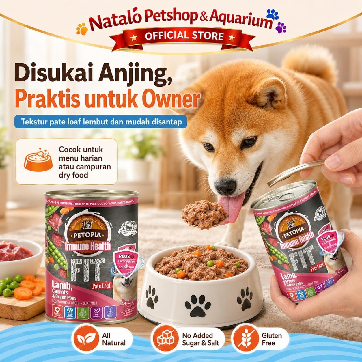 Petopia Functional FIT Pate Loaf Dog Wet Food 600GR - Makanan Basah Kaleng Anjing Semua Umur 600 GRAM - gambar 5