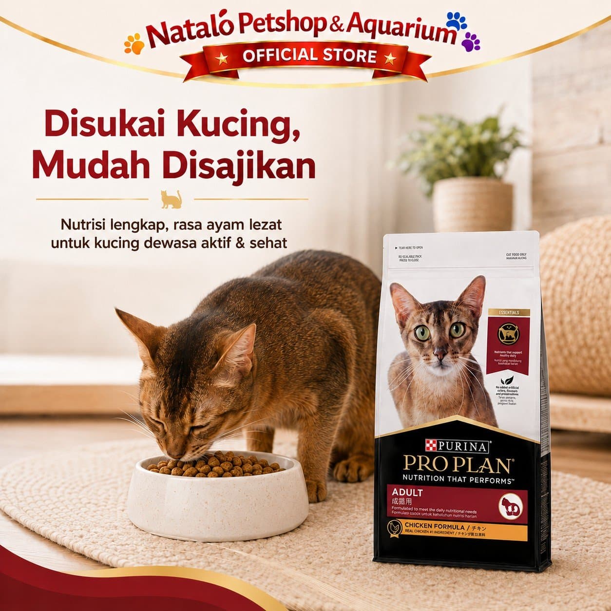 PRO PLAN Adult Cat Food Chicken Formula 1.5KG Freshpack - Makanan Kucing Dewasa PROPLAN 1.5 KG Super Premium - gambar 5