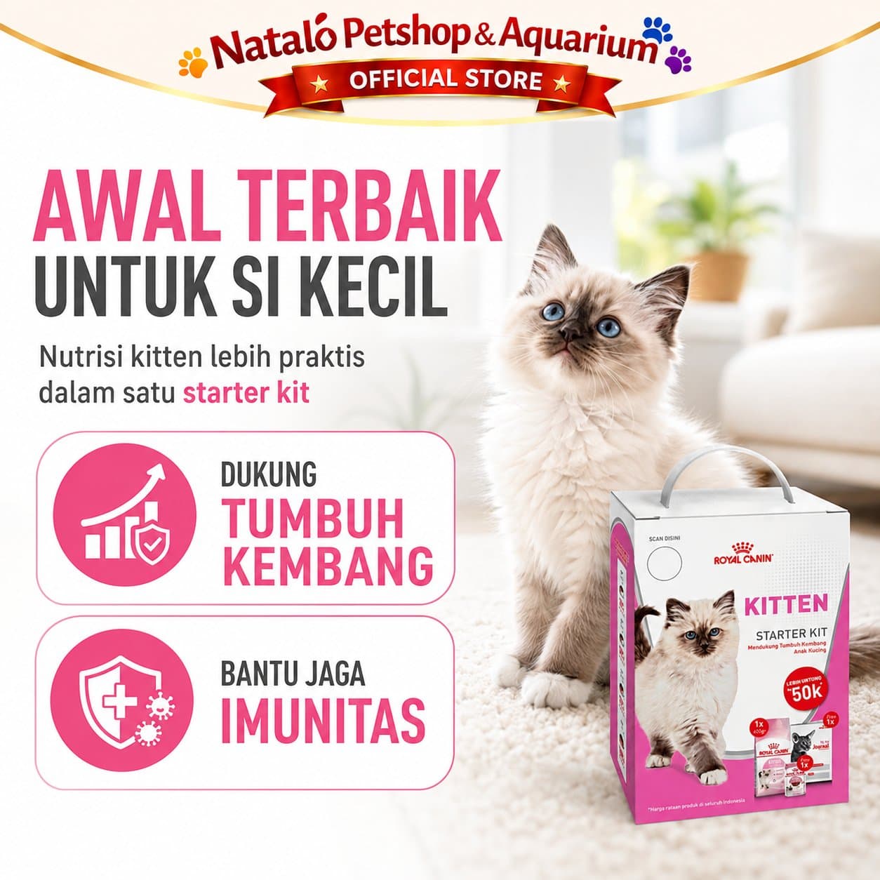 Royal Canin Kitten Starter Kit - Makanan Anak Kucing Paket Komplit 50% Lebih Murah - gambar 2