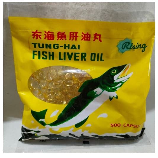 Tung Hai Fish Liver Oil 500 Capsule Caps Minyak Ikan Vitamin Kucing Anjing Hewan Anak - gambar 1
