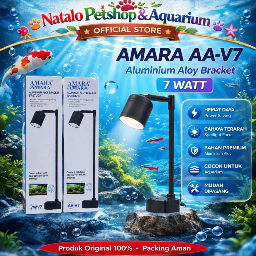 Amara AA-V7 Aluminium Aloy Bracket Spotlight - Lampu Jepit AA V7 Aquarium Aquascape - gambar 1