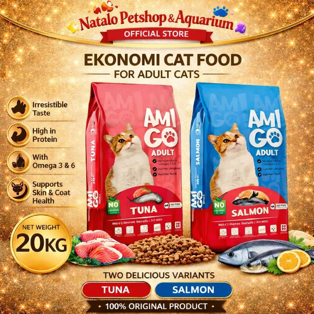AMIGO Dry Adult Cat Food 20 KG - Makanan Kering Kucing Dewasa Tuna / Salmon 20KG - gambar 1
