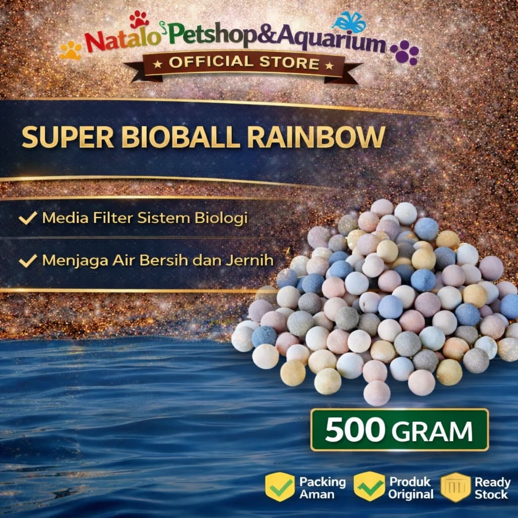 Bio Ball Rainbow 500 GR - Media Filter Super Aquarium Kolam - Rumah Bakteri - Bacteria House Premium - gambar 1