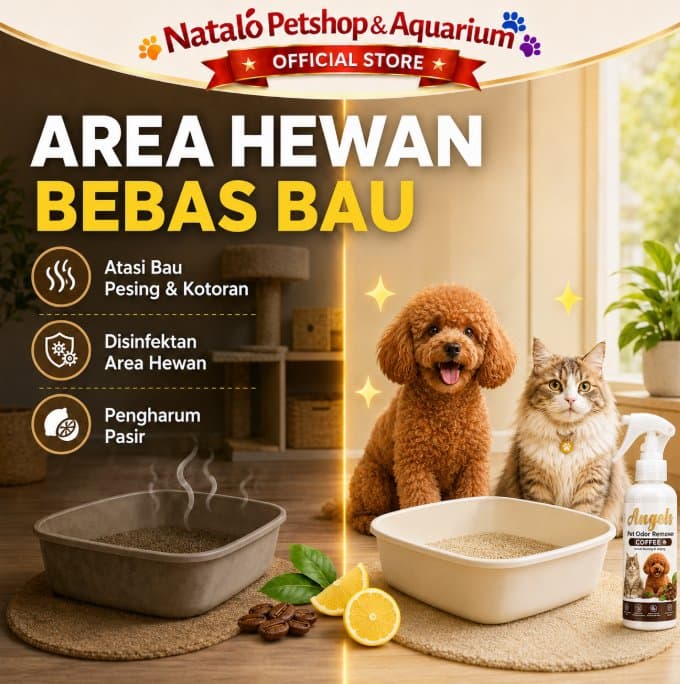 Angels PET ODOR NEW FORMULA 250ML Penghilang Bau Pesing & Kotoran Hewan Peliharaan Spray for Pet Cat Dog Disinfektan Pengharum Pasir Kucing Anjing Lingkungan Wangi Bersih Harum 250 ML - gambar 2