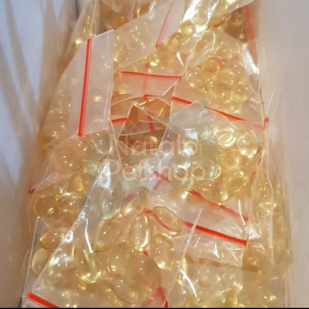 Minyak Ikan 1pax isi 10pcs VITAMIN Hewan Kucing Anjing Kelinci Murah Sehat Supplemen - gambar 1