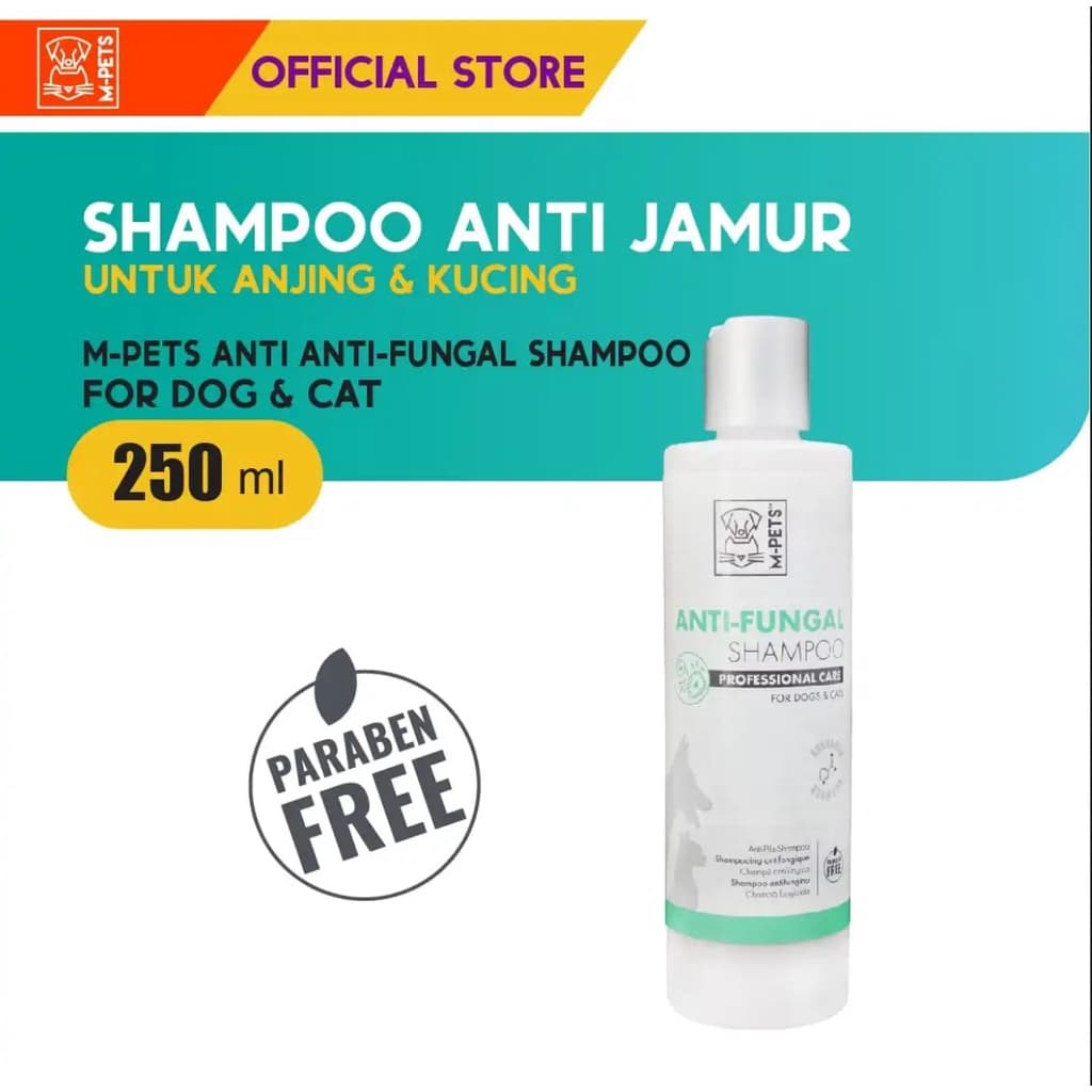 M-Pets Shampoo ANTI FUNGAL 250ML Kucing Anjing Anti Jamur Sampo Mandi Cat Dog Pet - gambar 1