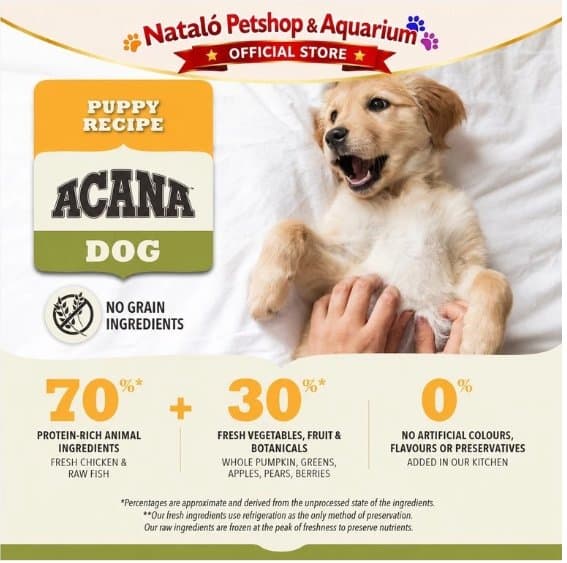 Acana Puppy Recipe 2KG Grain Free Super Premium Dry Dog Food High Protein - Makanan Anak Anjing Kering Tinggi Nutrisi dan Protein Sehat 2 KG Tumbuh Kuat Junior - gambar 4
