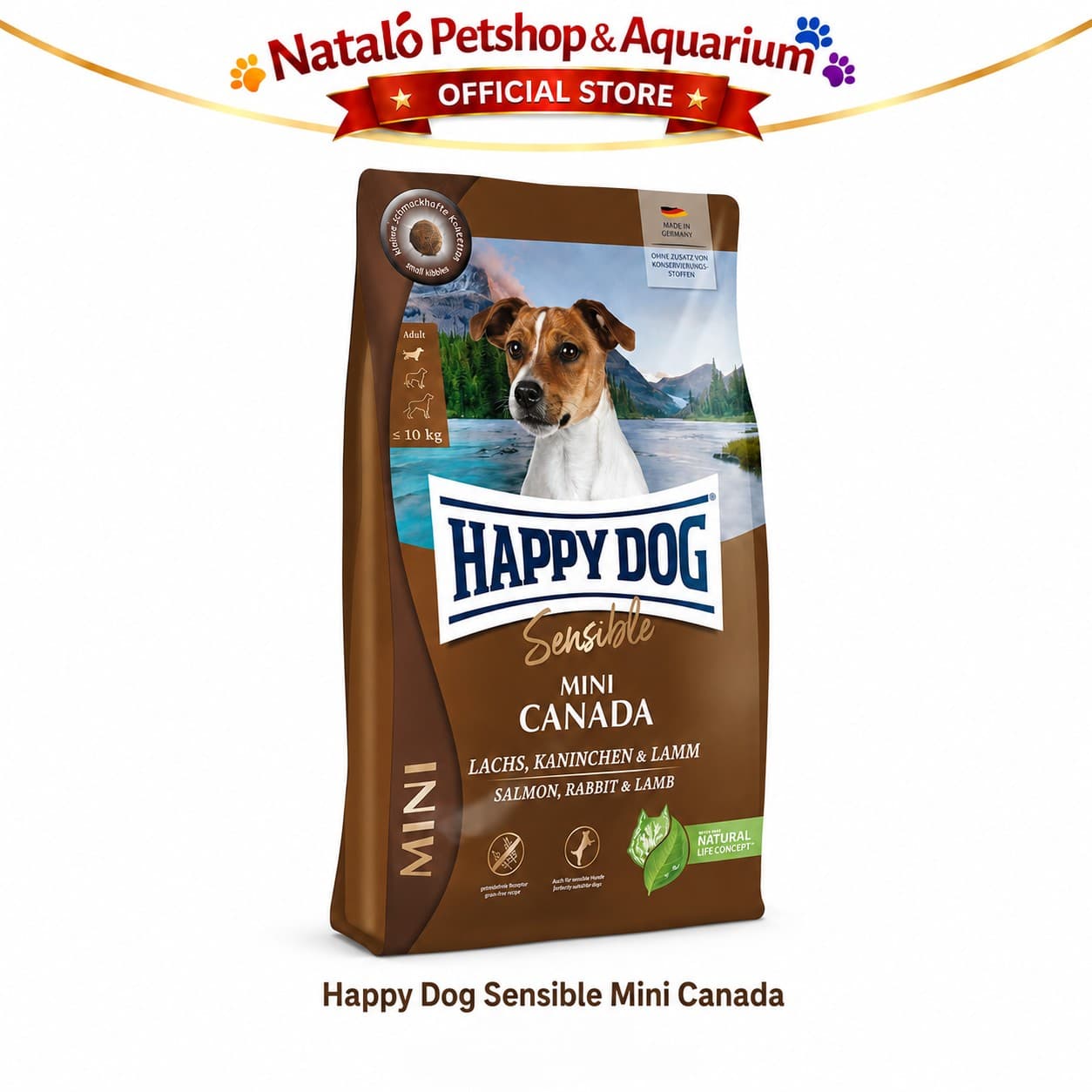 Happy Dog Sensible Mini Canada 4KG Salmon Rabbit Lamb / Grain Free - Makanan Anjing Dewasa Ras Kecil Super Premium 4 KG - gambar 6