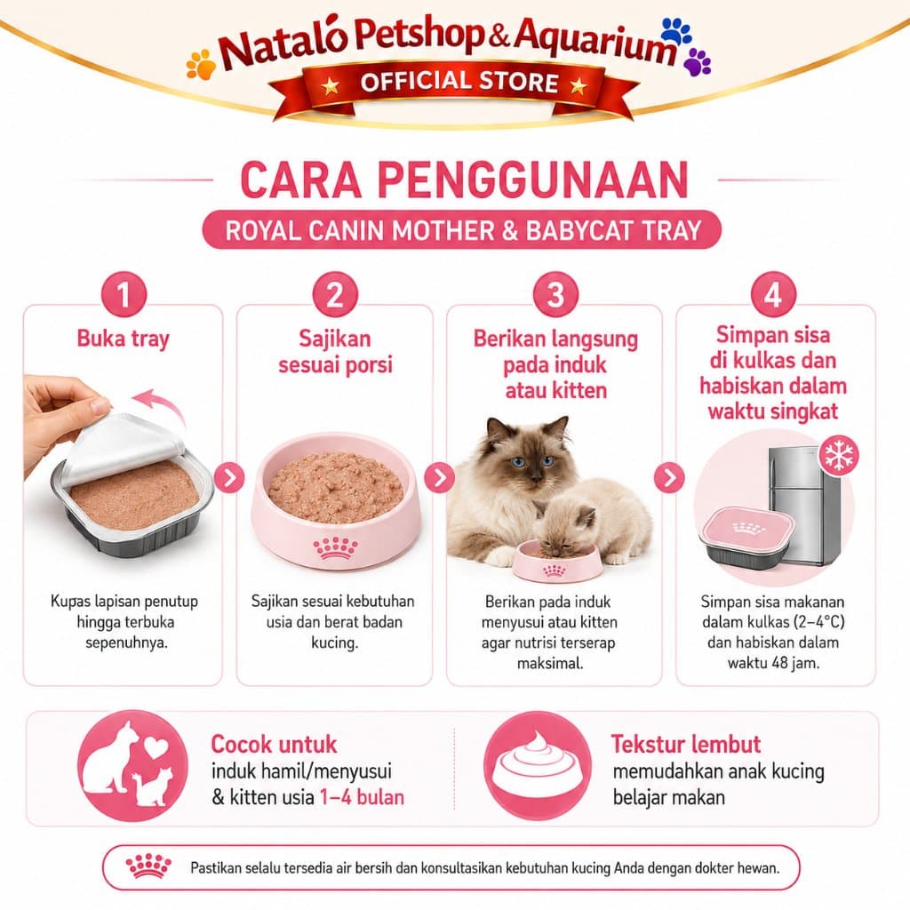 Royal Canin Mother & Babycat Mousse Wet Food 1 BOX isi (24pcs X 100gr) Baby Cat - Makanan Basah Ibu dan Anak Kucing - gambar 3