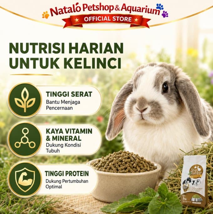 Star Rabbit 1KG - Pelet Bunny Makanan Kelinci Alfafa- Raspberry 1 KG - gambar 2